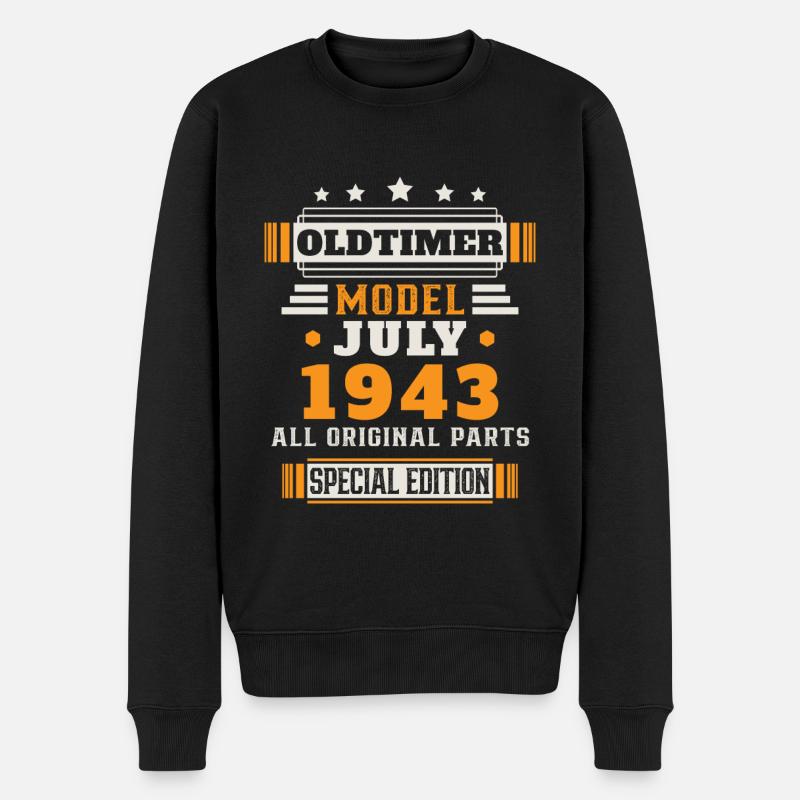 Oldtimer Juli 1943 Geburtstag Geschenk - Männer Premium Bio Pullover - Schwarz