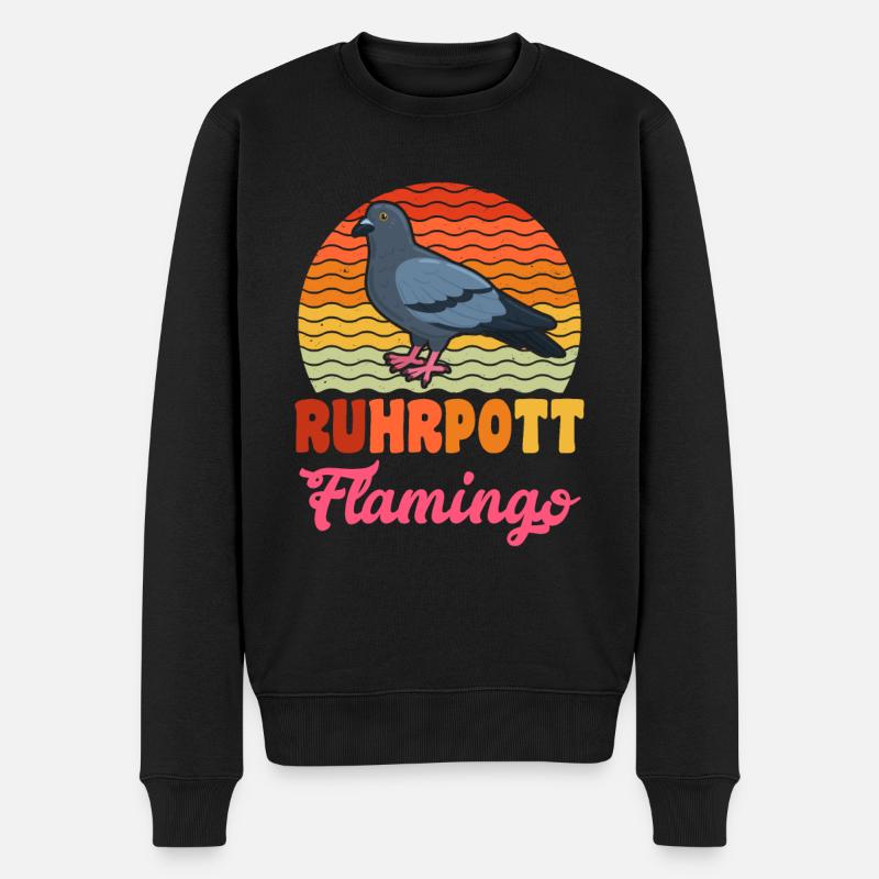 Ruhrpott Flamingo Taubenfreunde Tauben Fan - Männer Premium Bio Pullover - Schwarz