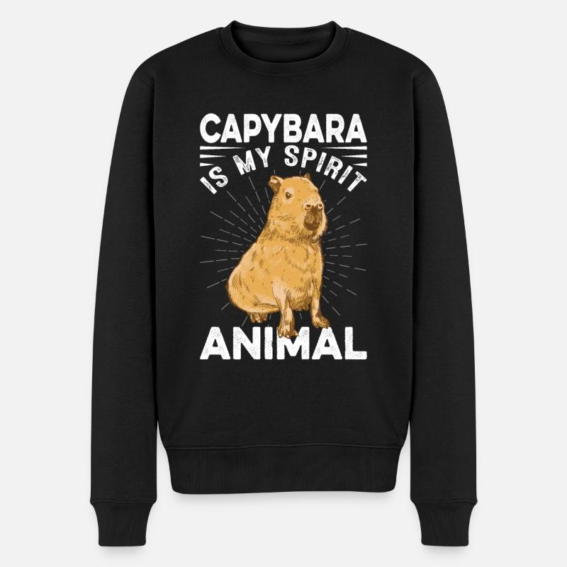 Capybara Nagetier Wasserschwein - Männer Premium Bio Pullover - Schwarz