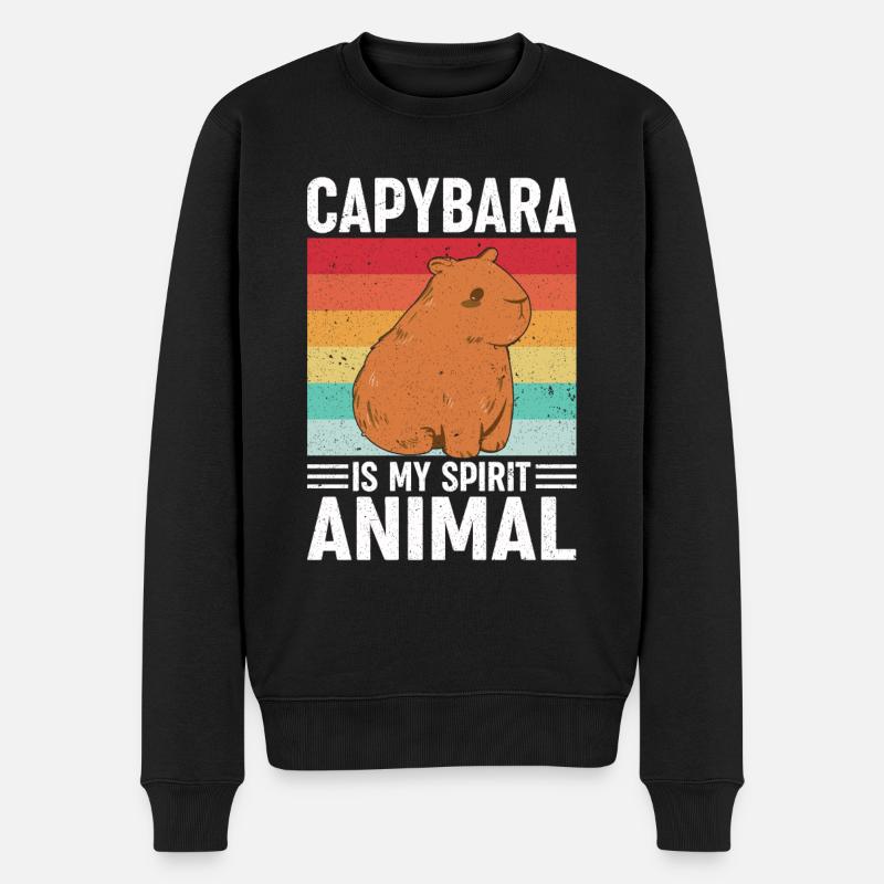 Capybara Nagetier Wasserschwein - Männer Premium Bio Pullover - Schwarz