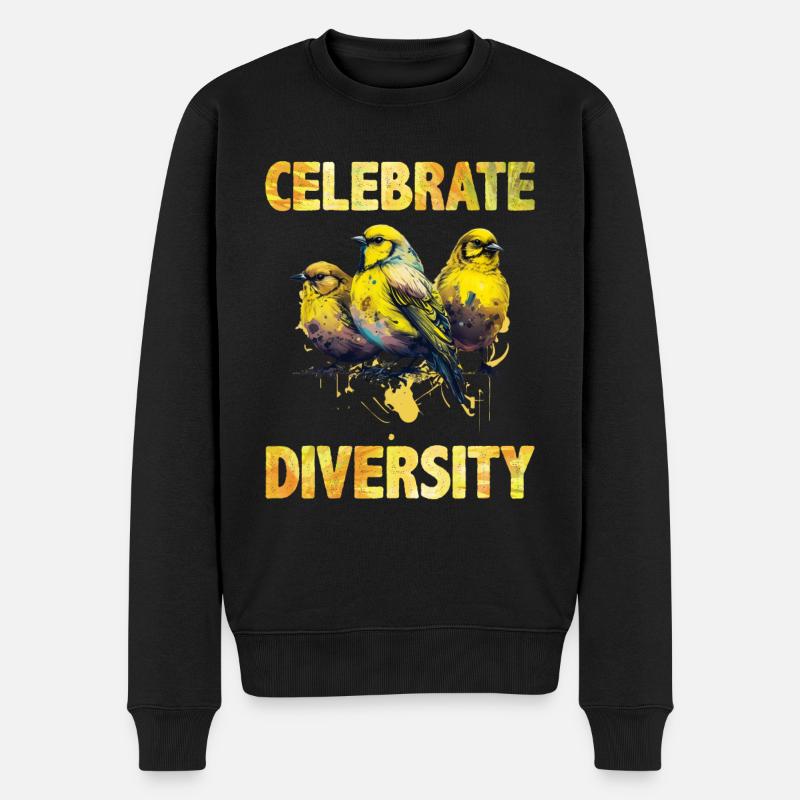 Les oiseaux chanteurs célèbrent la diversité des Canaries - Pull Premium bio Homme - noir