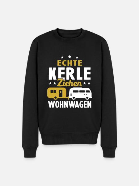 echte kerle ziehen wohnwagen - Männer Premium Bio Pullover - Schwarz