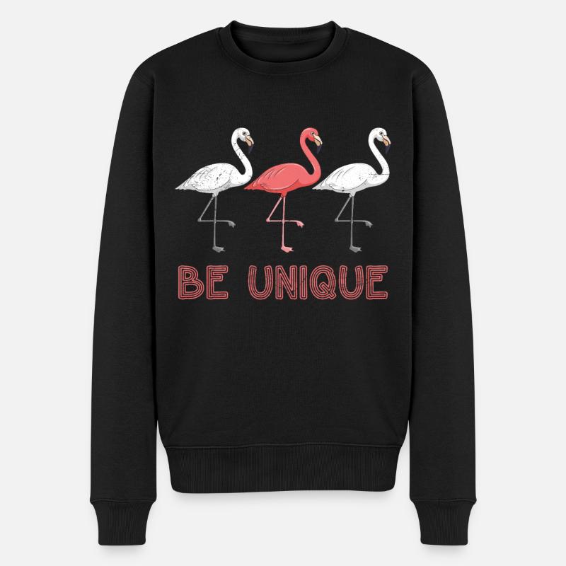 Sei einzigartig Flamingo Frauen Flamingo Fan - Männer Premium Bio Pullover - Schwarz