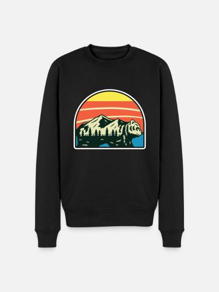 Mountain Bear Gift Humor - Men's Premium Organic Jumper - black