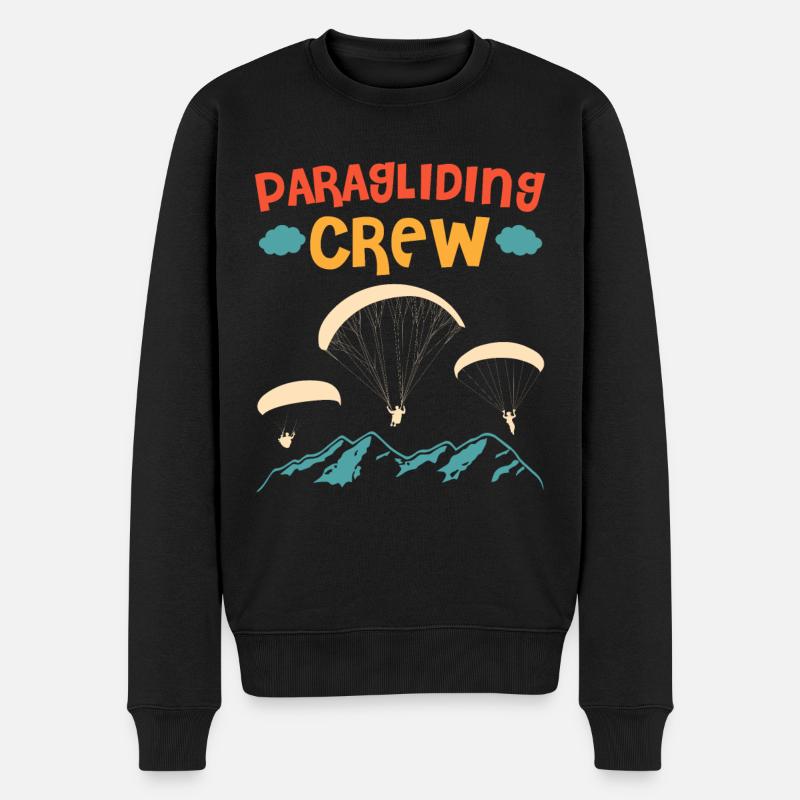 Paragliding Crew Gleitschirmfliegen Berge - Männer Premium Bio Pullover - Schwarz