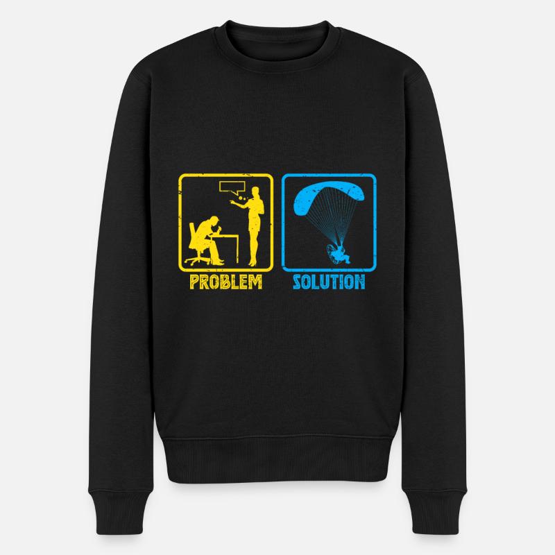 Gleitschirmflieger Problem Solution Paraglider - Men's Premium Organic Jumper - black