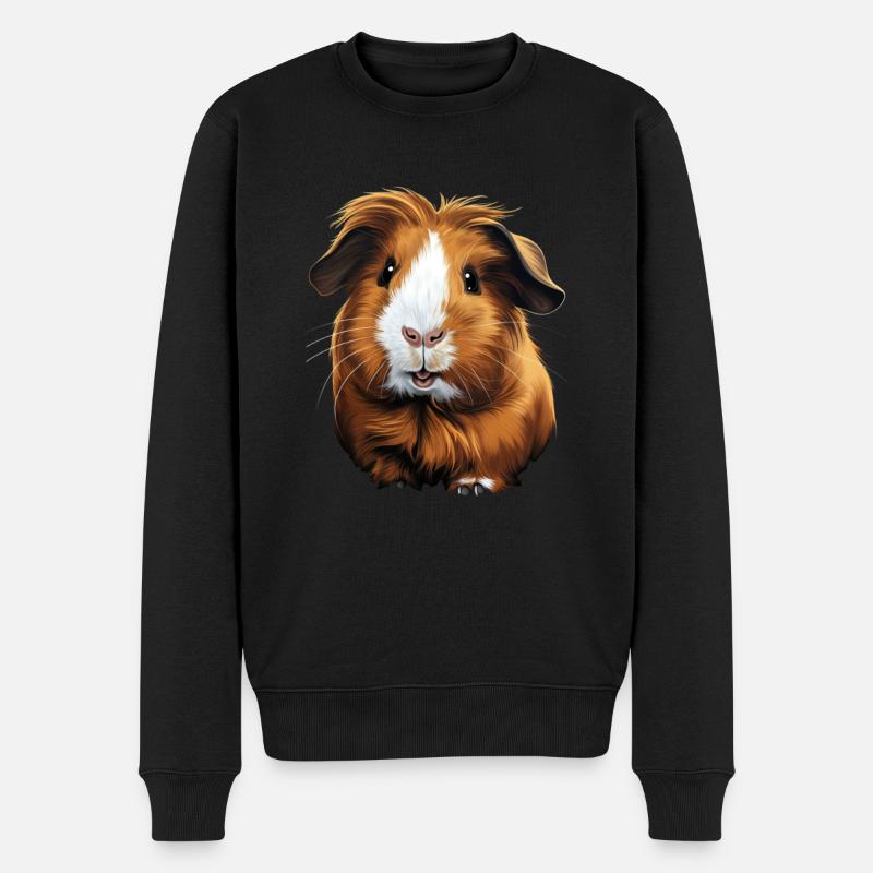 Niedliches Meerschweinchen Gemaltes - Männer Premium Bio Pullover - Schwarz