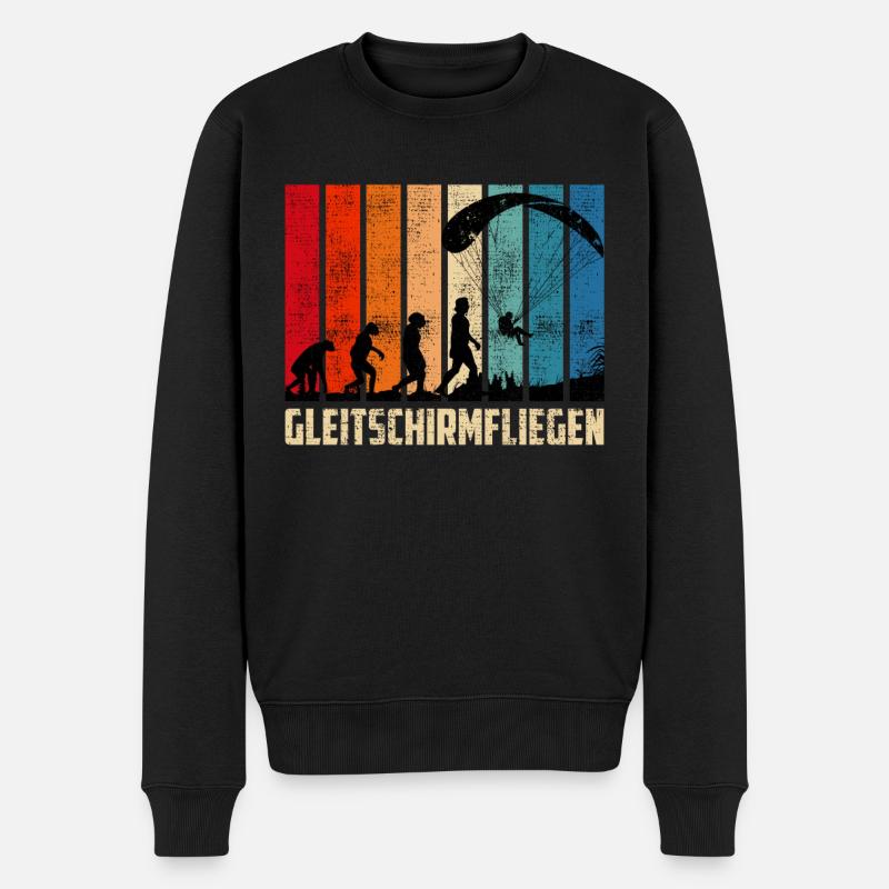 Gleitschirmfliegen Evolution Paragleiter - Männer Premium Bio Pullover - Schwarz