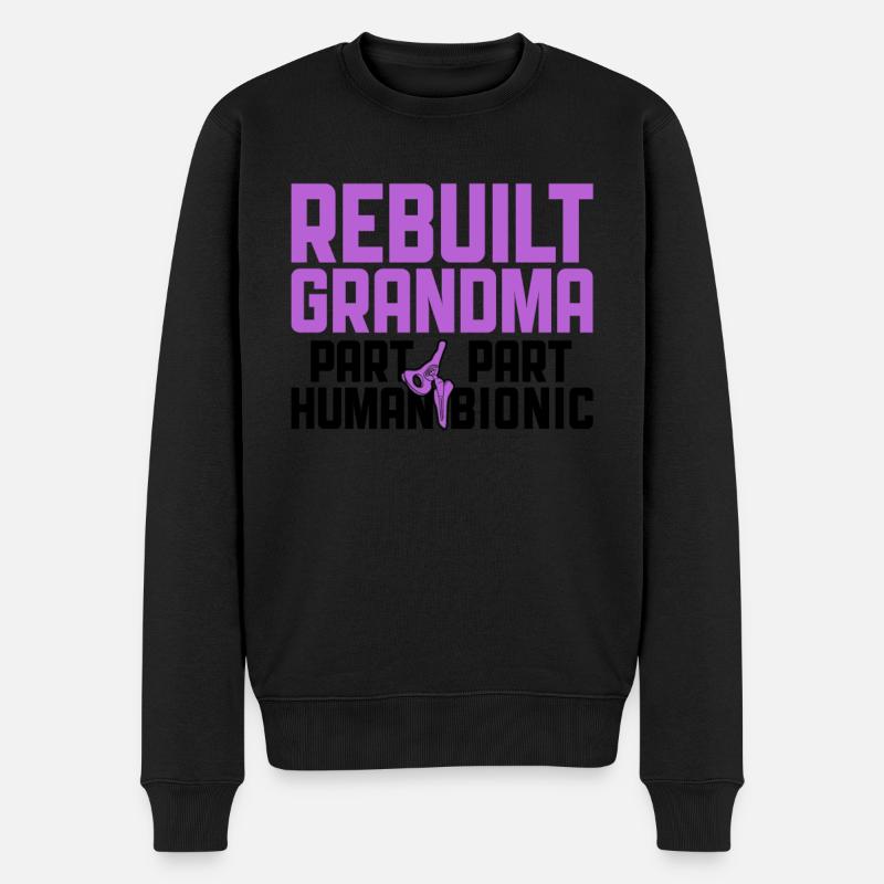 Umgebautes Hüft-opa-design Für Eine Person Nach - Männer Premium Bio Pullover - Schwarz