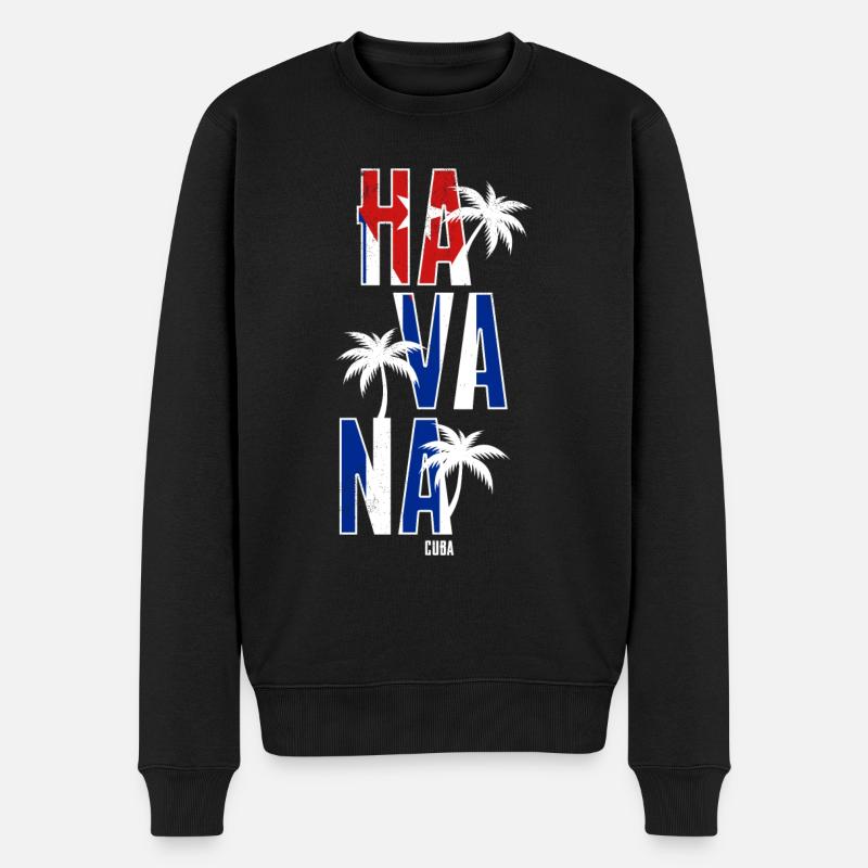 La Havane, Cuba - Pull Premium bio Homme - noir