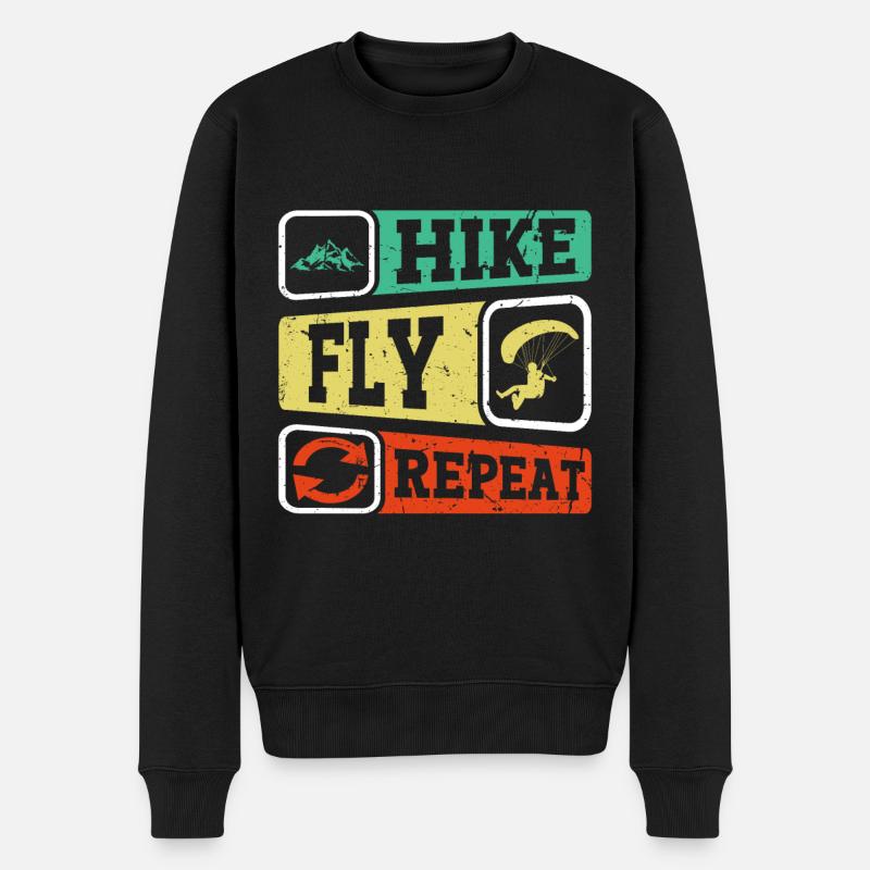 Randonnée Fly Répéter Alpinisme Parapente - Pull Premium bio Homme - noir