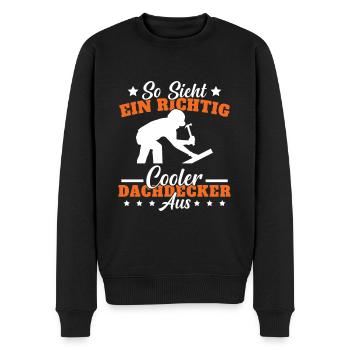 Dachdecker Meister Geschenk - Männer Premium Bio Pullover - Schwarz - Vorne - Nico (187cm)
