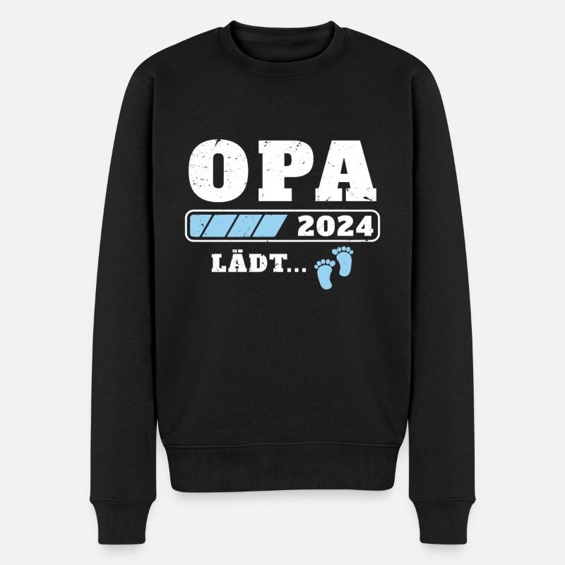 Opa 2024 lädt Schwangerschaftsankündigung ein - Männer Premium Bio Pullover - Schwarz