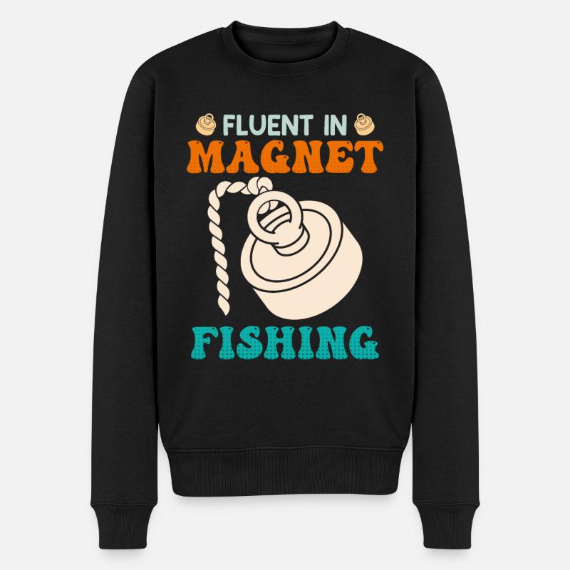 Magnetfischer Fluent in Magnetfishing Magnetangler - Männer Premium Bio Pullover - Schwarz