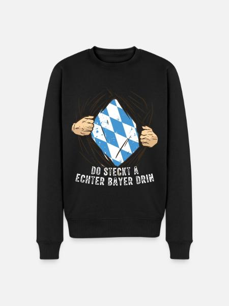 Echter Bayer - Männer Premium Bio Pullover - Schwarz