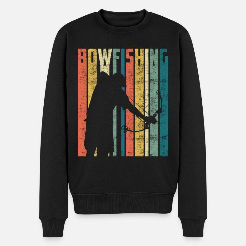 Bogenfischen Bogenjäger Fischjagd Bogen - Männer Premium Bio Pullover - Schwarz