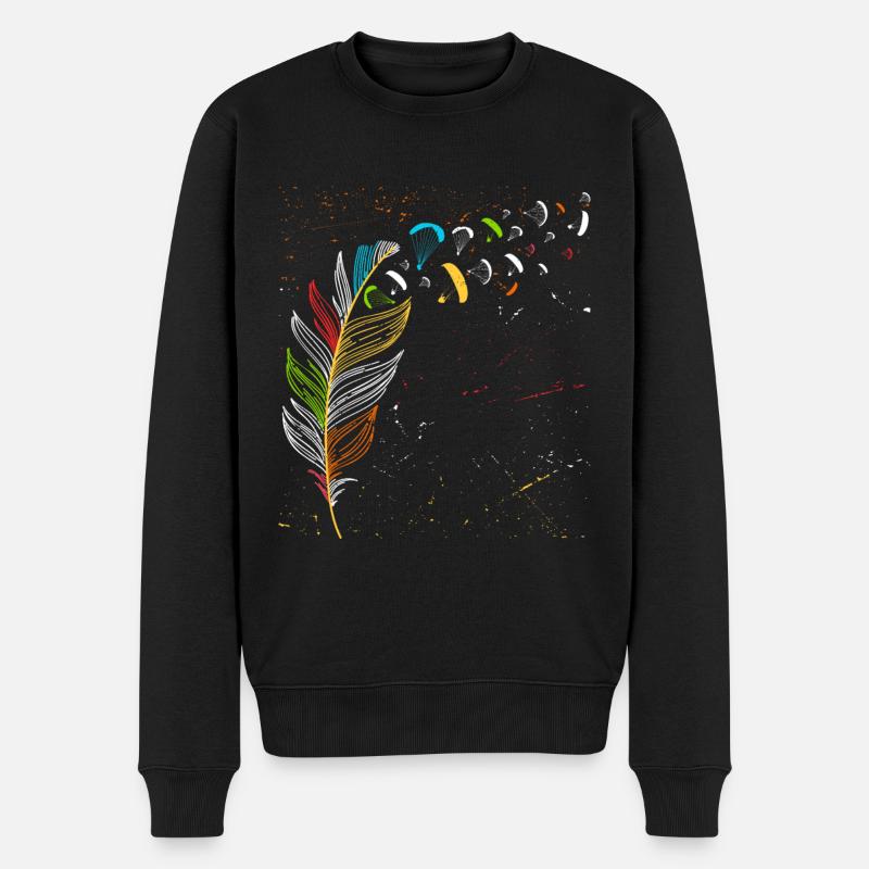 Gleitschirmflug Pusteblume Paragliding Piloten - Männer Premium Bio Pullover - Schwarz