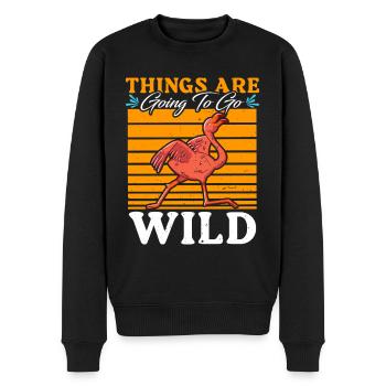 Flamingo Party Things are going to be Wild - Männer Premium Bio Pullover - Schwarz - Vorne - Nico (187cm)
