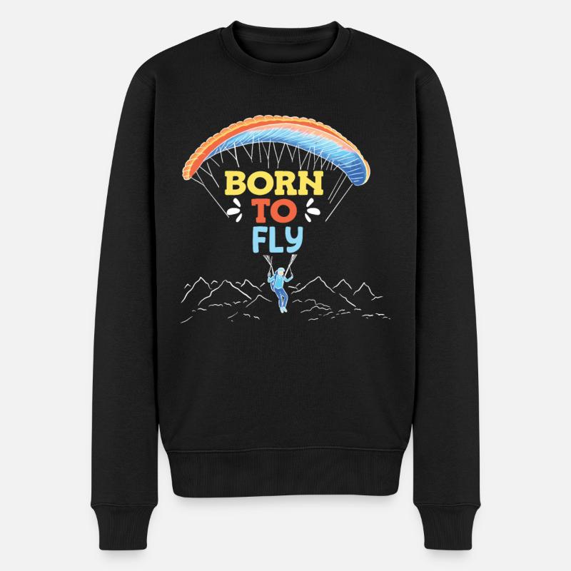 Born to Fly Paraglider Shirt - Pull Premium bio Homme - noir