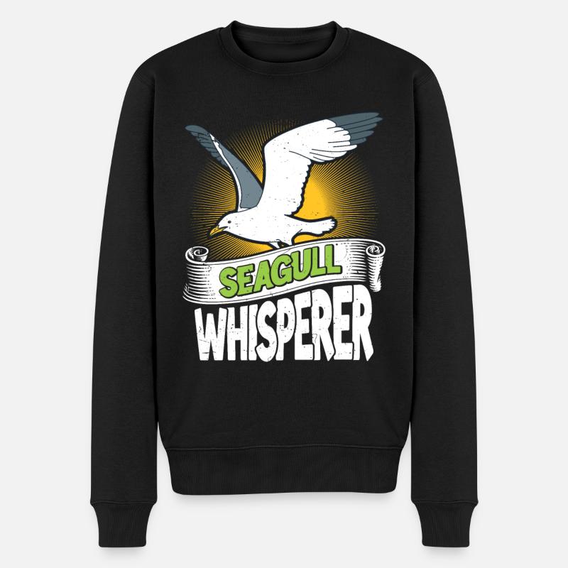 Möwen Flüsterer Vogelliebhaber Küstenvogel - Männer Premium Bio Pullover - Schwarz