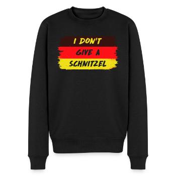 Schnitzel Shirt Bavarian I don't give a schnitzel - Men's Premium Organic Jumper - black - Front - Nico (187cm)