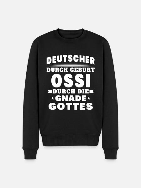Ossi Ostdeutscher Sachsen - Männer Premium Bio Pullover - Schwarz