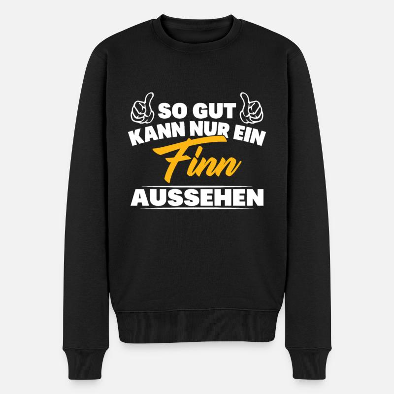 So gut kann nur ein Finn aussehen - Männer Premium Bio Pullover - Schwarz
