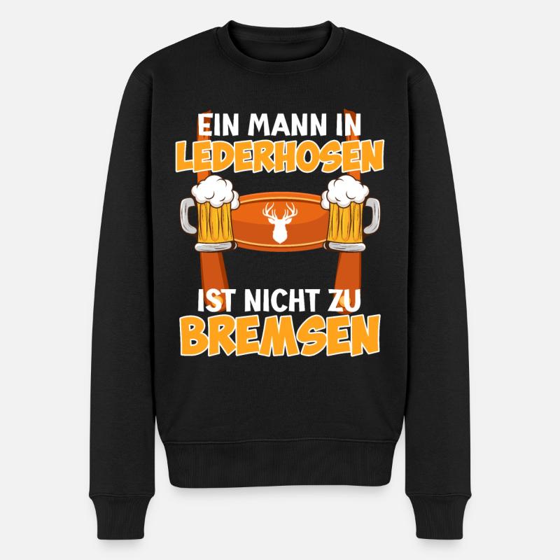 München Ein Mann in Lederhosen - Männer Premium Bio Pullover - Schwarz