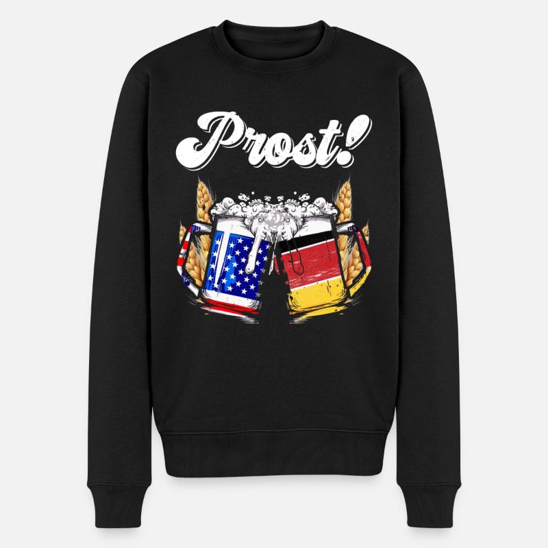 Bayerisches Bier Prost! Shirt Bayern - Männer Premium Bio Pullover - Schwarz