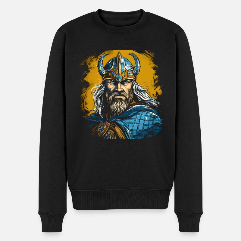 Wikinger Krieger - Männer Premium Bio Pullover - Schwarz