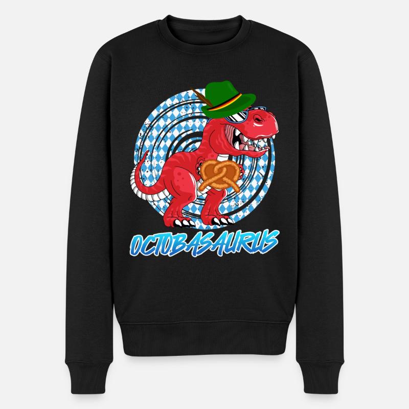 Oktobasaurus Rex Dinosaur Pretzel - Men's Premium Organic Jumper - black