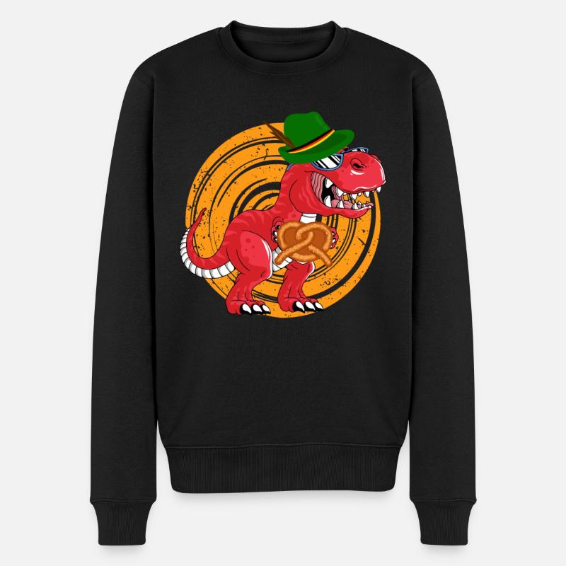 Oktobasaurus Rex Dinosaure Bretzel - Pull Premium bio Homme - noir