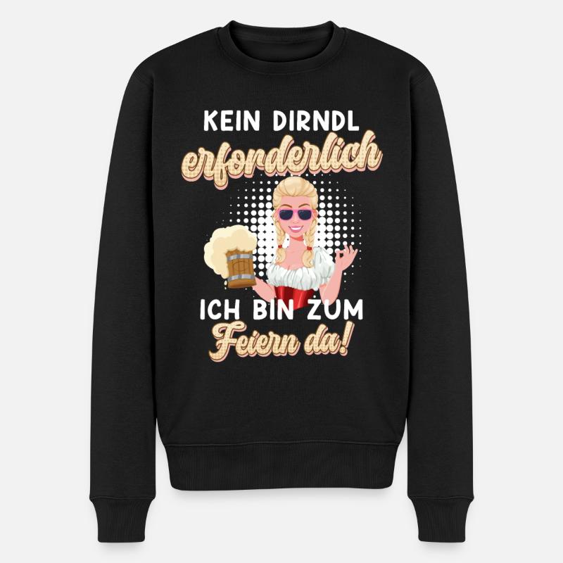 Kein Dirndl erforderlich zum Feiern da - Männer Premium Bio Pullover - Schwarz