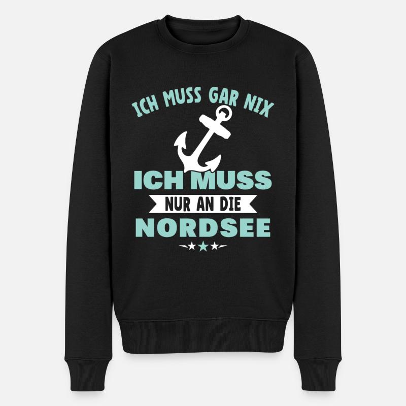 Küstenkind Norddeutschland Ostsee Nordsee Geschenk - Männer Premium Bio Pullover - Schwarz