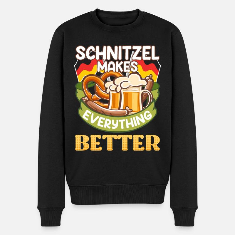 Schnitzel makes Everything Better Deutschland - Männer Premium Bio Pullover - Schwarz