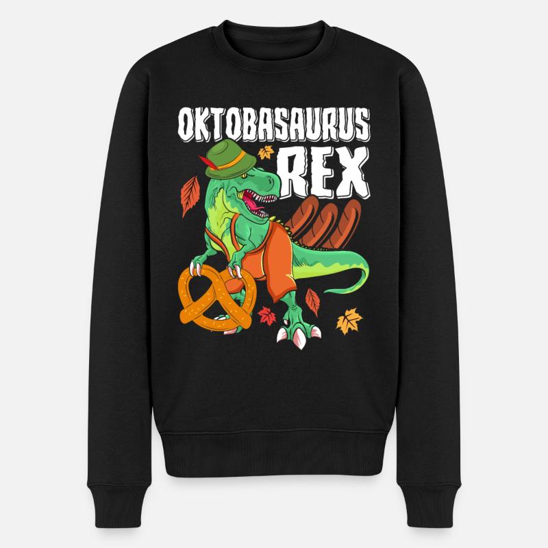 Oktobasaurus Rex Dinosaure Bretzel - Pull Premium bio Homme - noir