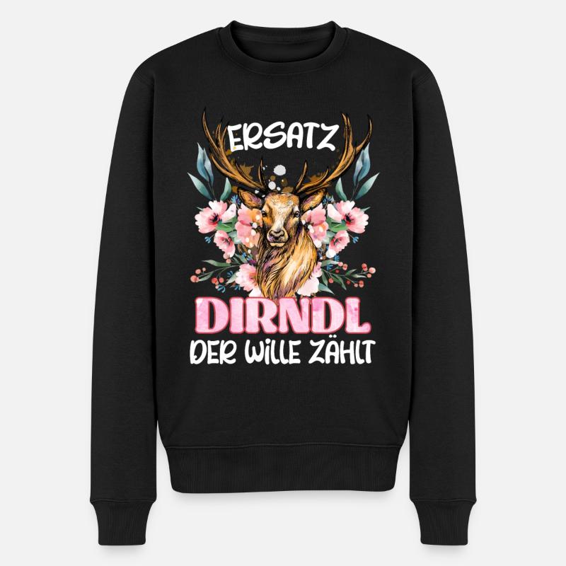 Volksfest Ersatz Dirndl Der Wille zählt Bayern - Männer Premium Bio Pullover - Schwarz