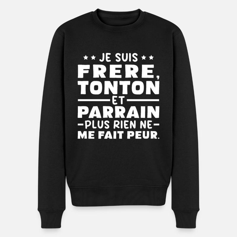 Frère tonton et Parrain - Pull Premium bio Homme - noir