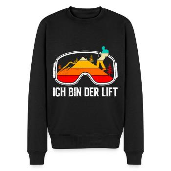 Skibergsteiger Ich bin der Lift Ski Touring - Männer Premium Bio Pullover - Schwarz - Vorne - Nico (187cm)