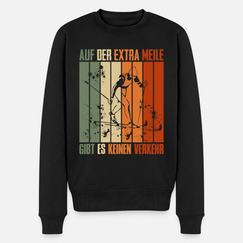 Skilanglauf Auf der Extra Meile Kein Verkehr - Männer Premium Bio Pullover - Schwarz