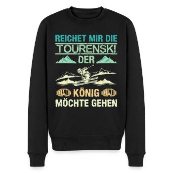 Ski Touring Reichet mir die Tourenski - Männer Premium Bio Pullover - Schwarz - Vorne - Nico (187cm)