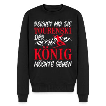 Ski Touring Reichet mir die Tourenski - Männer Premium Bio Pullover - Schwarz - Vorne - Nico (187cm)