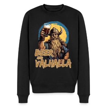Beer And Valhalla Wikinger - Männer Premium Bio Pullover - Schwarz - Vorne - Nico (187cm)