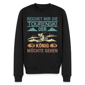Ski Touring Reichet mir die Tourenski - Männer Premium Bio Pullover - Schwarz - Vorne - Nico (187cm)
