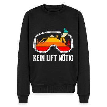 Ski Touring Erobert den Berg wie ein König - Männer Premium Bio Pullover - Schwarz - Vorne - Nico (187cm)