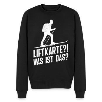 Ski Touring Liftkarte? Was ist das? Tourenski - Männer Premium Bio Pullover - Schwarz - Vorne - Nico (187cm)