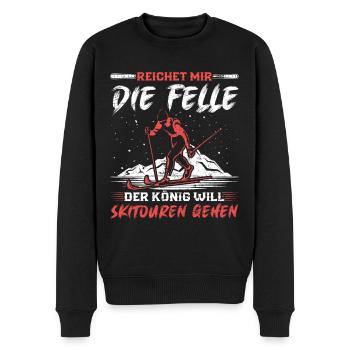 Ski Touring Reichet mir die Felle Skibergsteigen - Männer Premium Bio Pullover - Schwarz - Vorne - Nico (187cm)