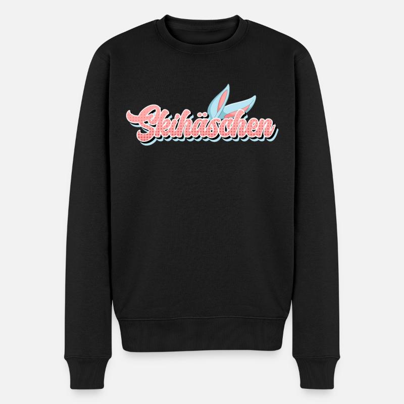 Skihäschen Hasenohren Skifahrer Shirt Frauen - Männer Premium Bio Pullover - Schwarz