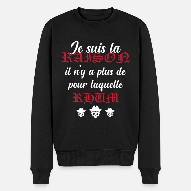 Cadeau Humour Pirates Rhum - Pull Premium bio Homme - noir