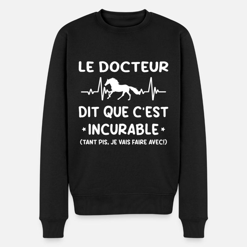 Cheval - c'est incurable - Pull Premium bio Homme - noir